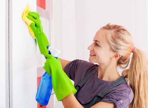 Professional cleaner working in a Belsize Park period home