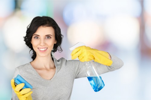Local carpet cleaner treating a hallway carpet in Belsize Park